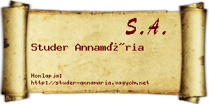 Studer Annamária névjegykártya